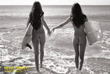 The End: Montauk, N.Y. 'Getting Wet b&w' Exhibition Poster