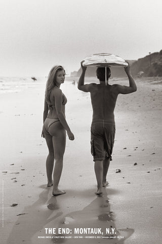 The End: Montauk, N.Y. 'Ginelle and surfer' Exhibition Poster