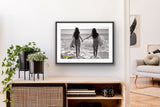 The End: Montauk, N.Y. 'Getting Wet b&w' Exhibition Poster